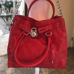 Michael Kors Red leather shoulder bag